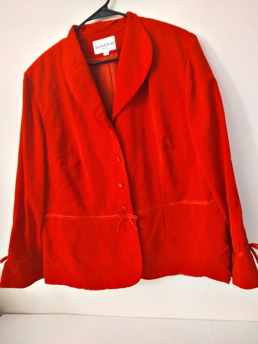 Danny & Nicole Red Shawl Collar Button-Front Blazer Jacket Blazer Jacket 20W